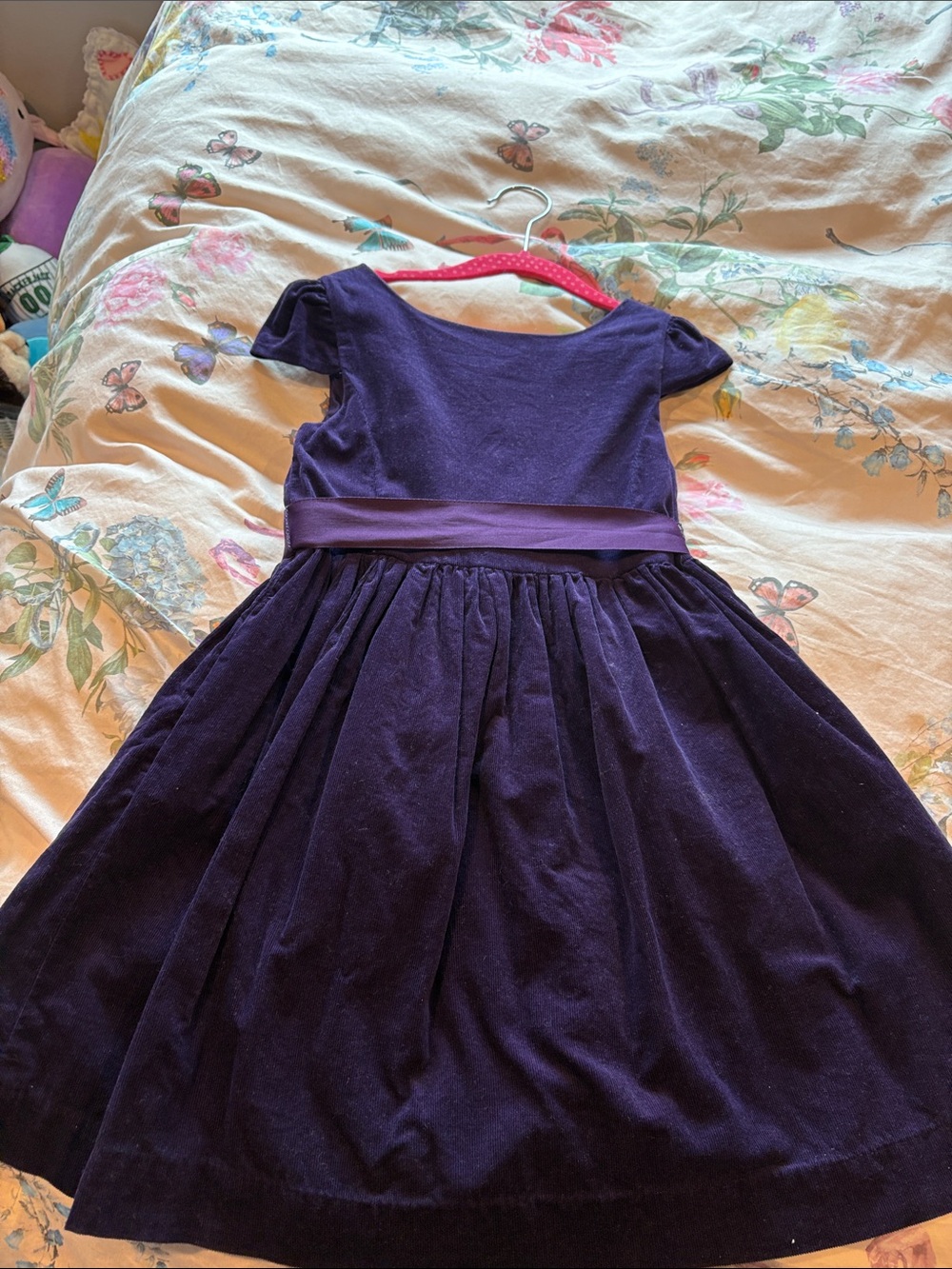 Polo by Ralph Lauren Girls Purple Velvet Waistband Dress